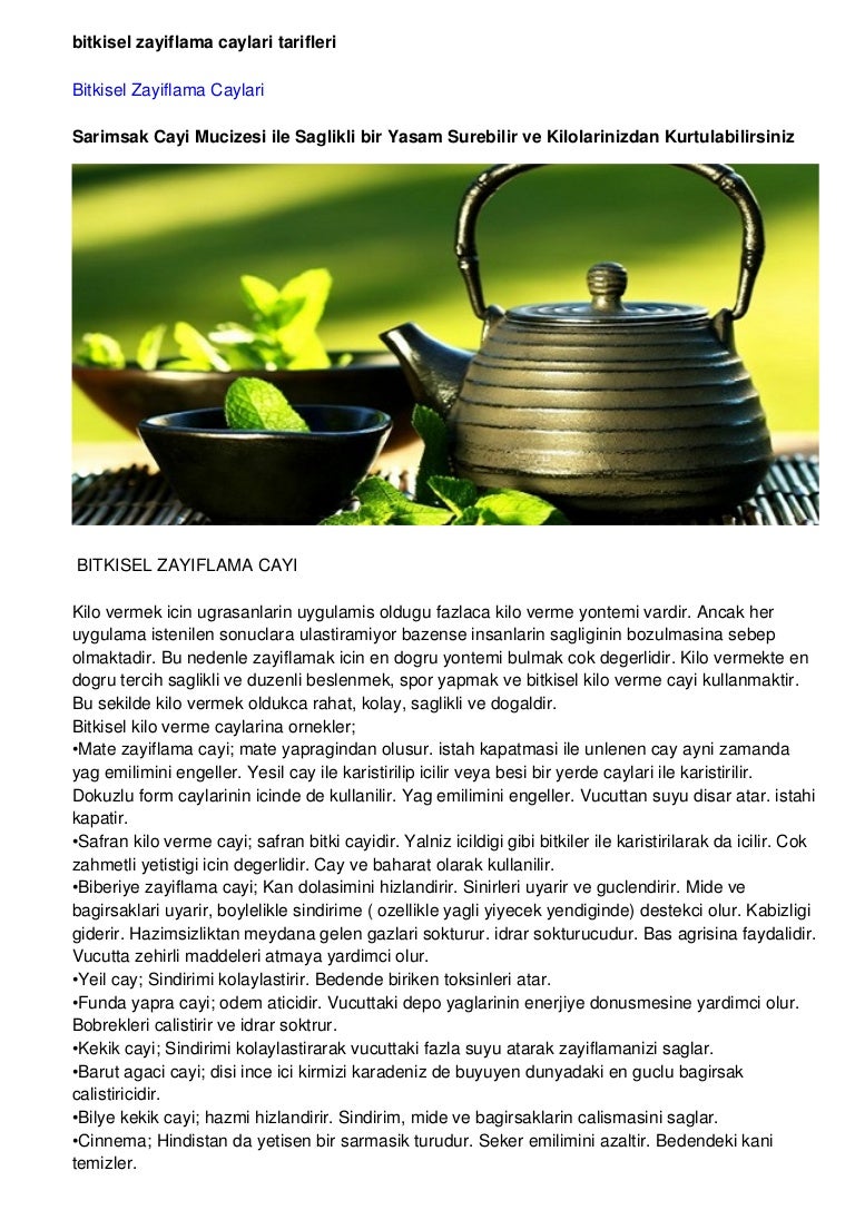 Bitkisel Zayıflama Çayları Bitkisel Zayıflama Çayları